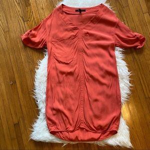 DONATED BCBG | “Rosetta” Style V-neck Shortsleeved Dress | Burnt Orange